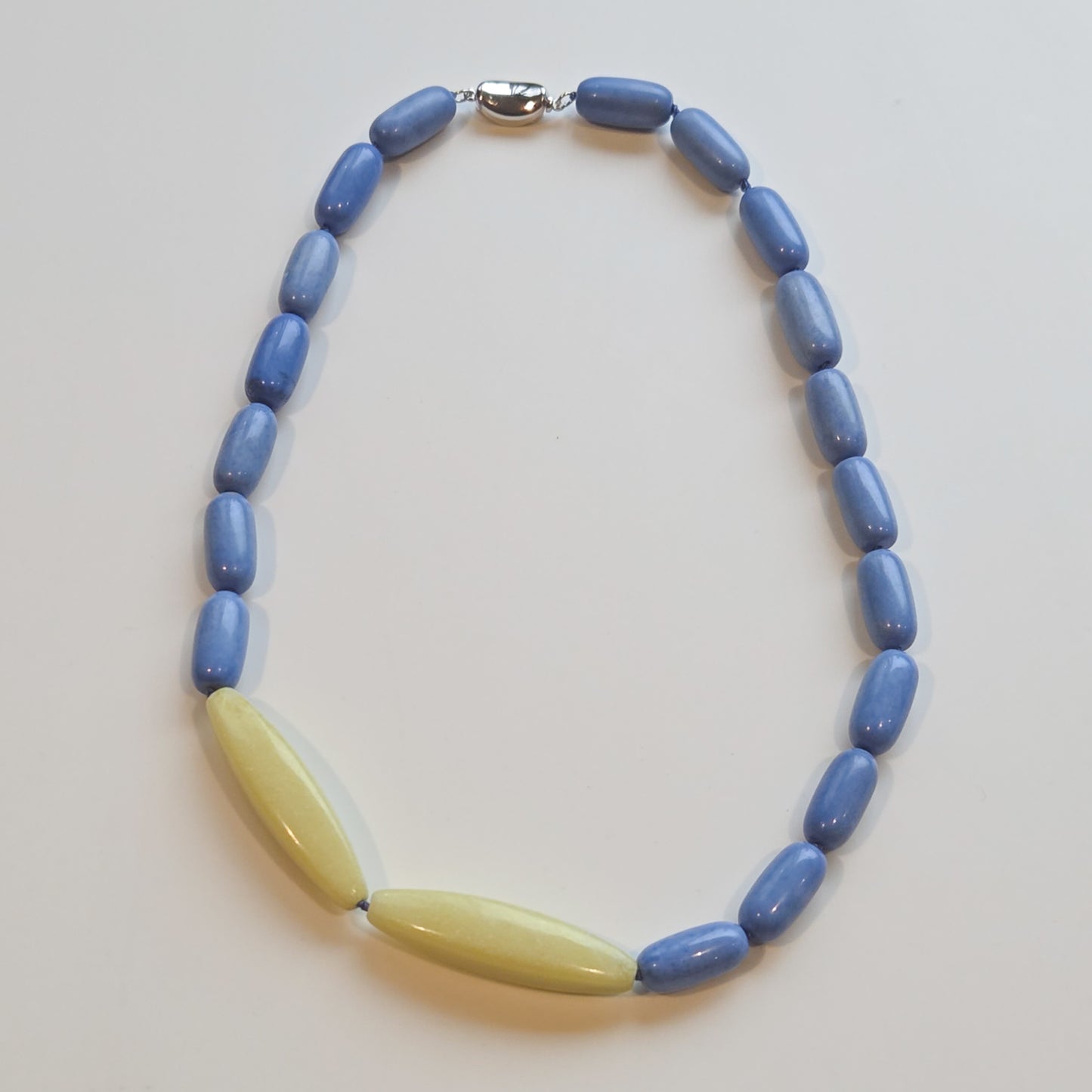INTERLUDE NECKLACE — Two-Stone Contrast with Handcrafted Silver