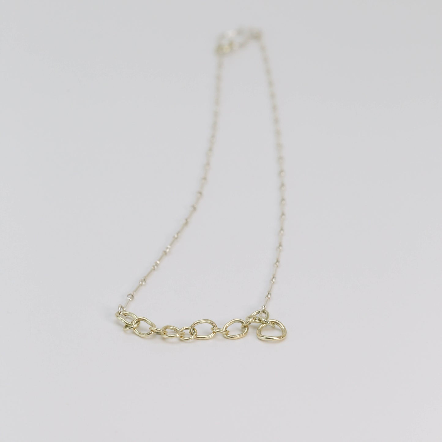 CONTOUR - SG Necklace 14k Gold With Sterling Silver Bar Chain.