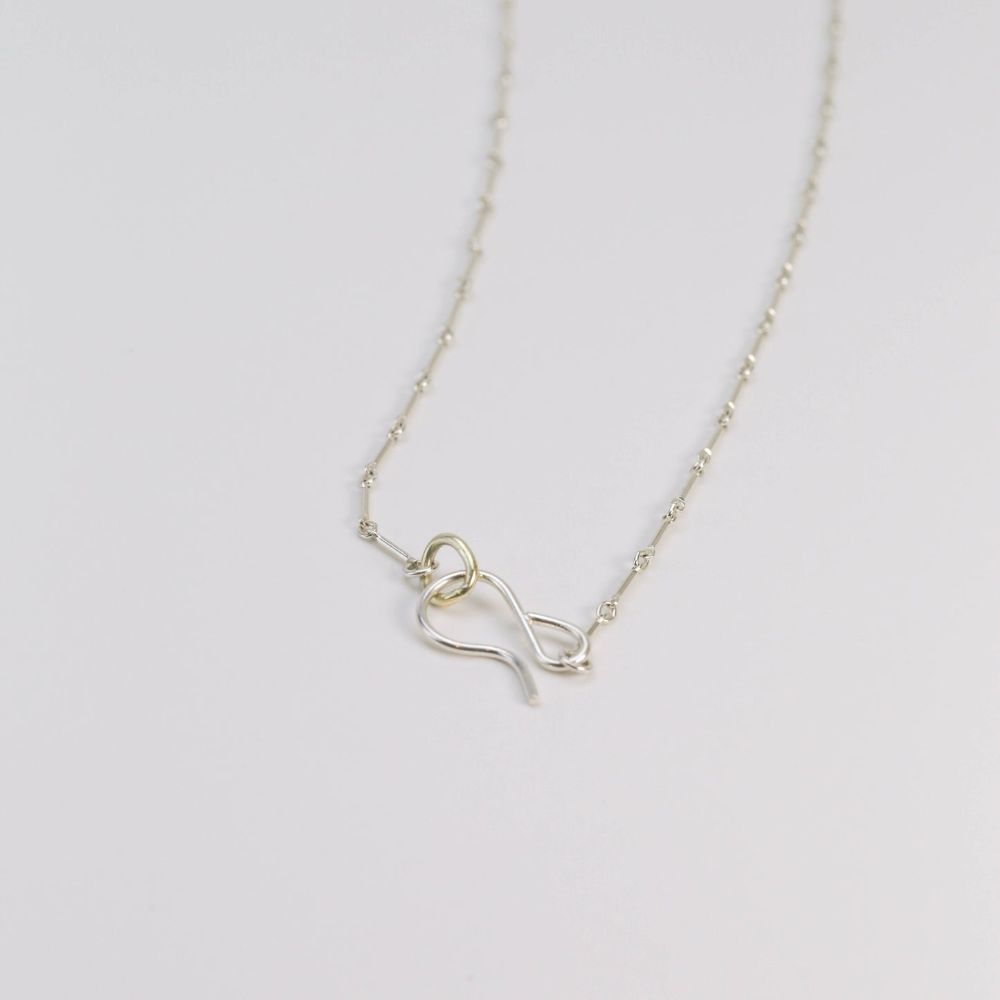 CONTOUR - SG Necklace 14k Gold With Sterling Silver Bar Chain.