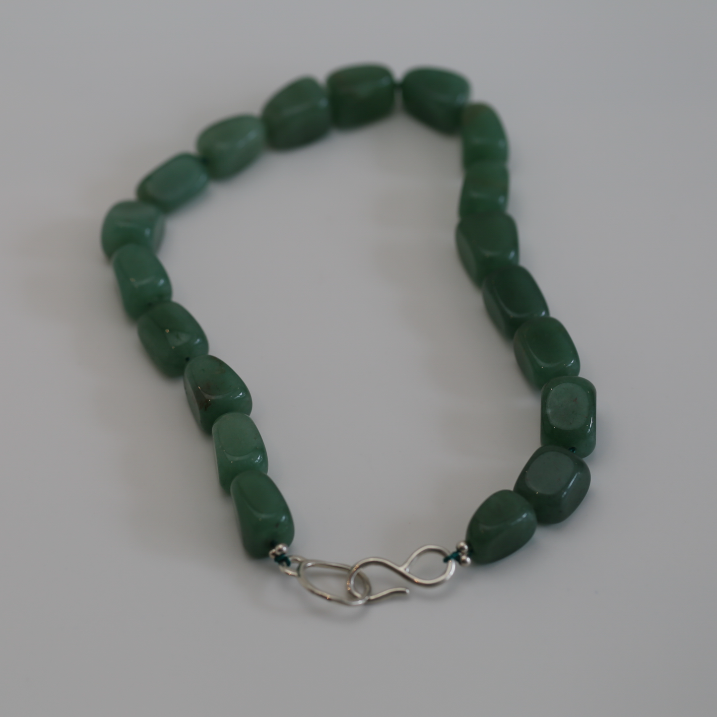 THE STREAM SONG NECKLACE - Single Gemstone necklace beads shaped like pebbles.