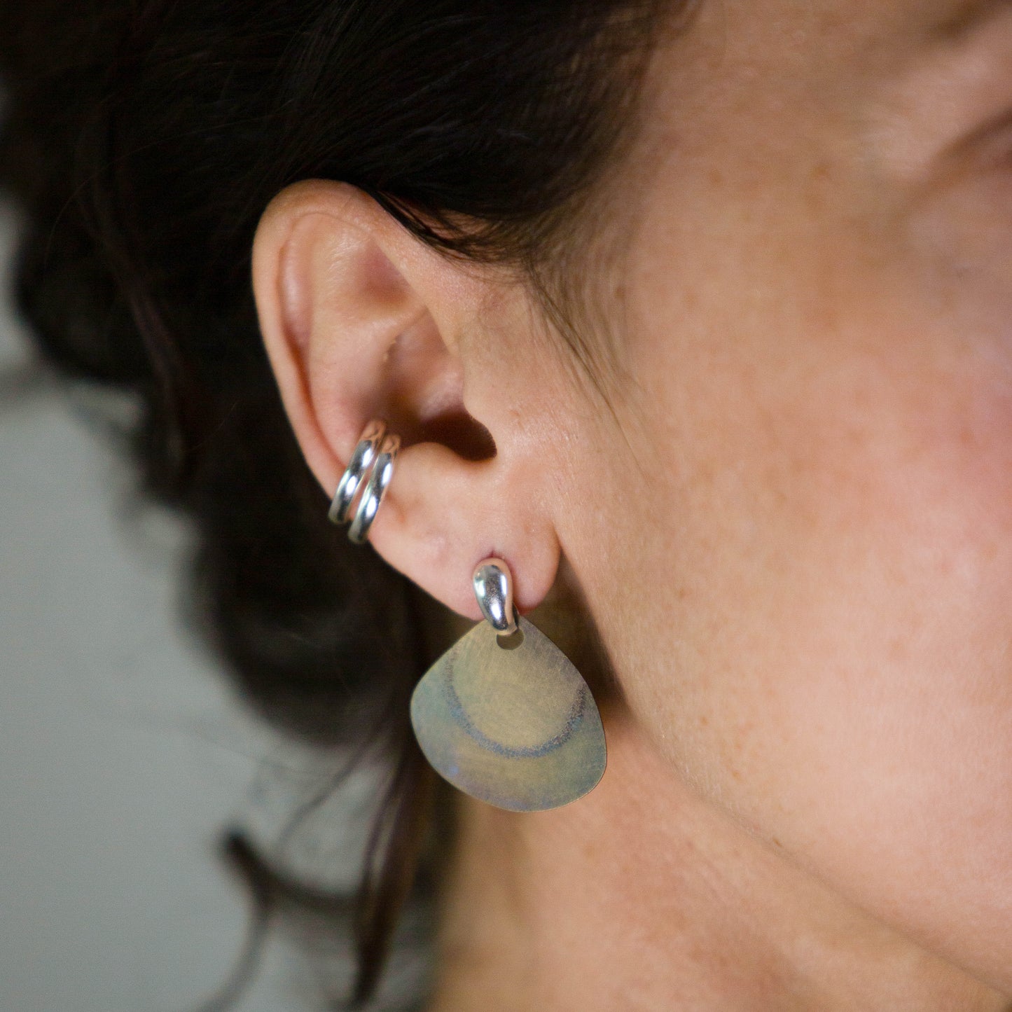 PATINA PENDANT EARRINGS - interchangeable with silver finding
