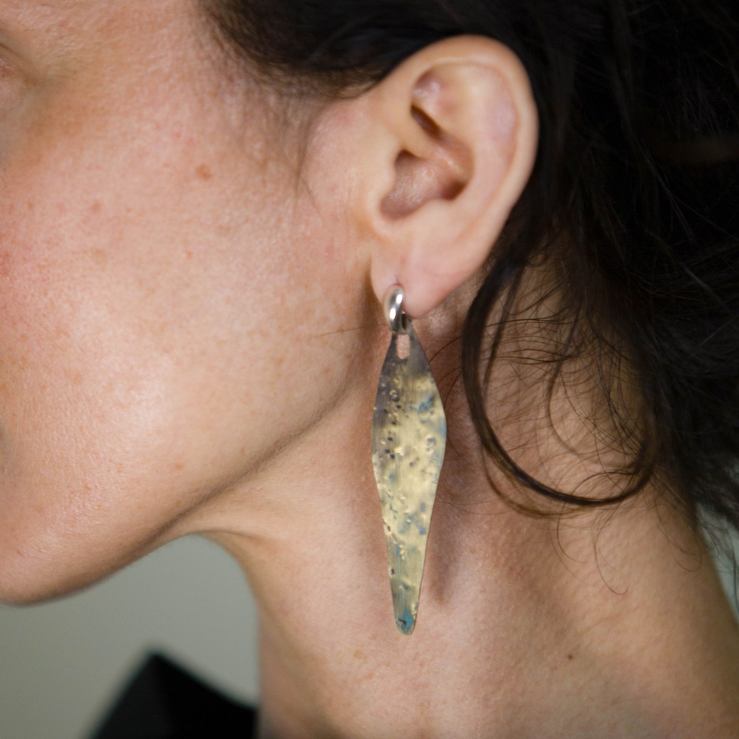 PATINA PENDANT EARRINGS - interchangeable with silver finding
