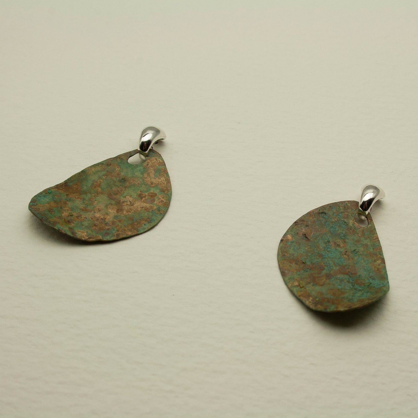 PATINA EARRINGS interchangeable with silver finding / mix of Patina and Paint 7