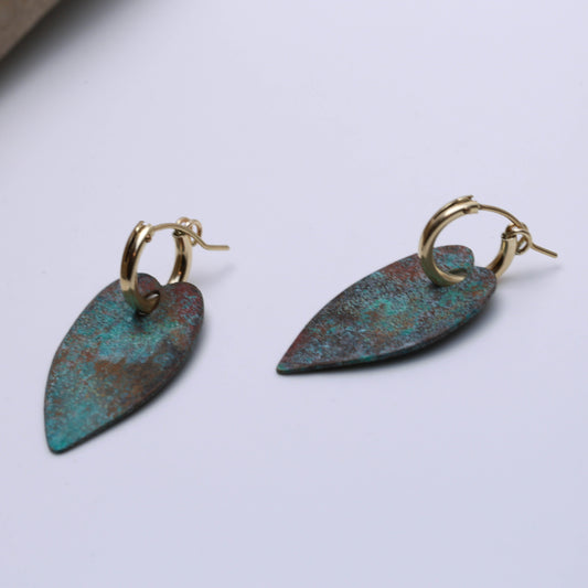 PATINA HART HOOP EARRINGS - interchangeable with 14K gold fill hoop earrings.