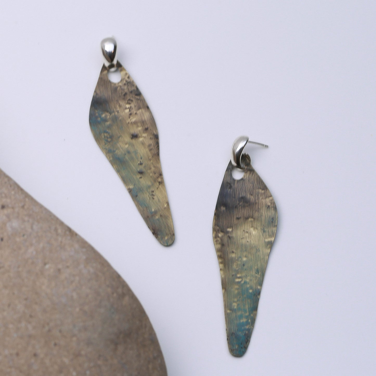 PATINA PENDANT EARRINGS - interchangeable with silver finding
