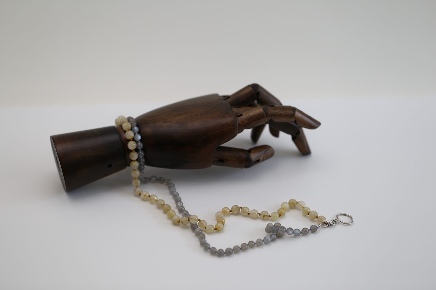 ECHO NECKLACE — Double Strand with Mixed Gemstones and Handcrafted Silver