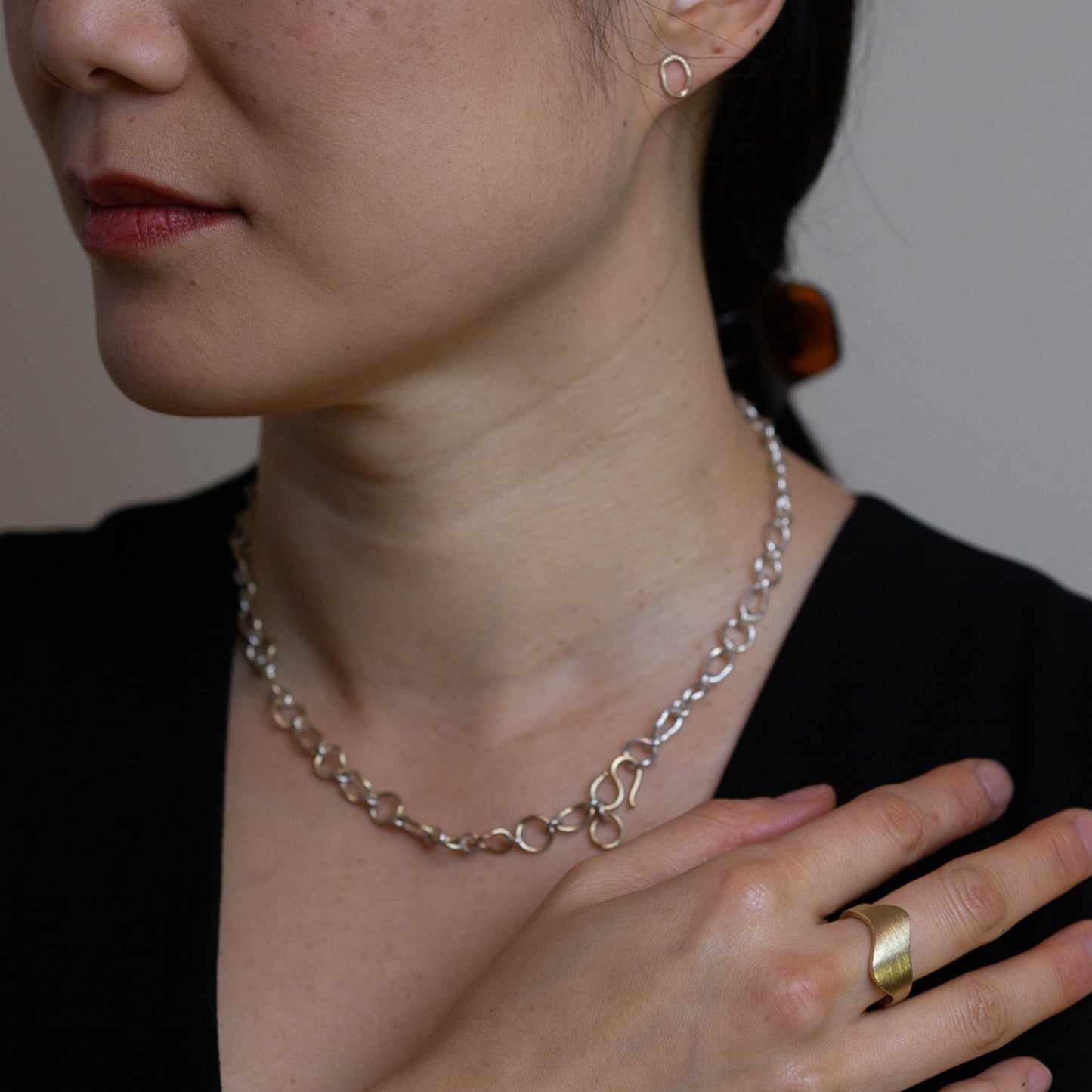 CONTOUR CHAIN - SG 999 & 14K Handcrafted Chain Necklace