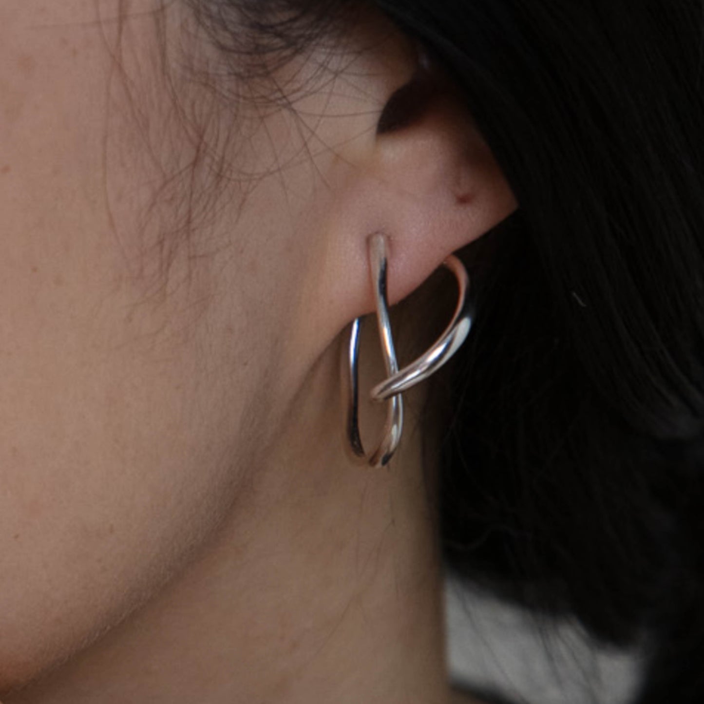 SCRIBBLE HOOP EARRINGS