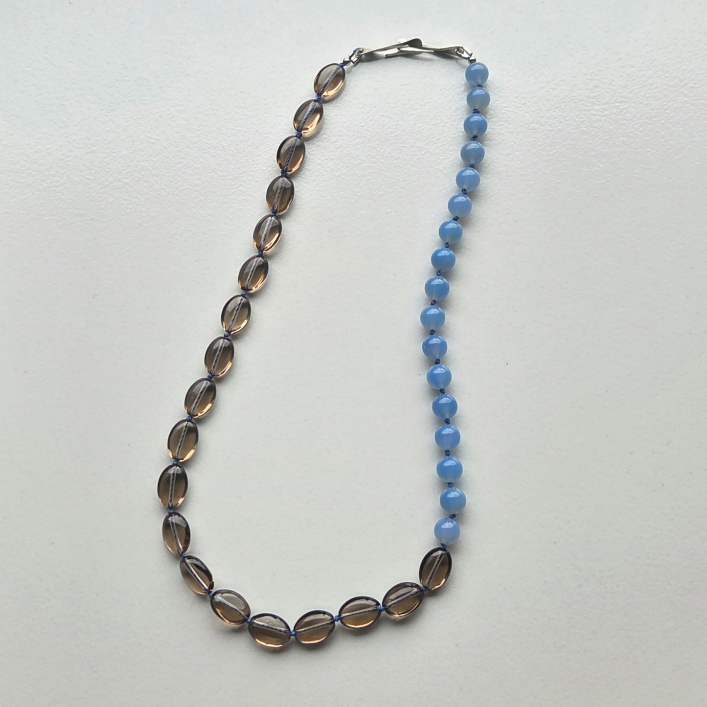 INTERLUDE NECKLACE  — Two-Stone Contrast with Handcrafted Silver
