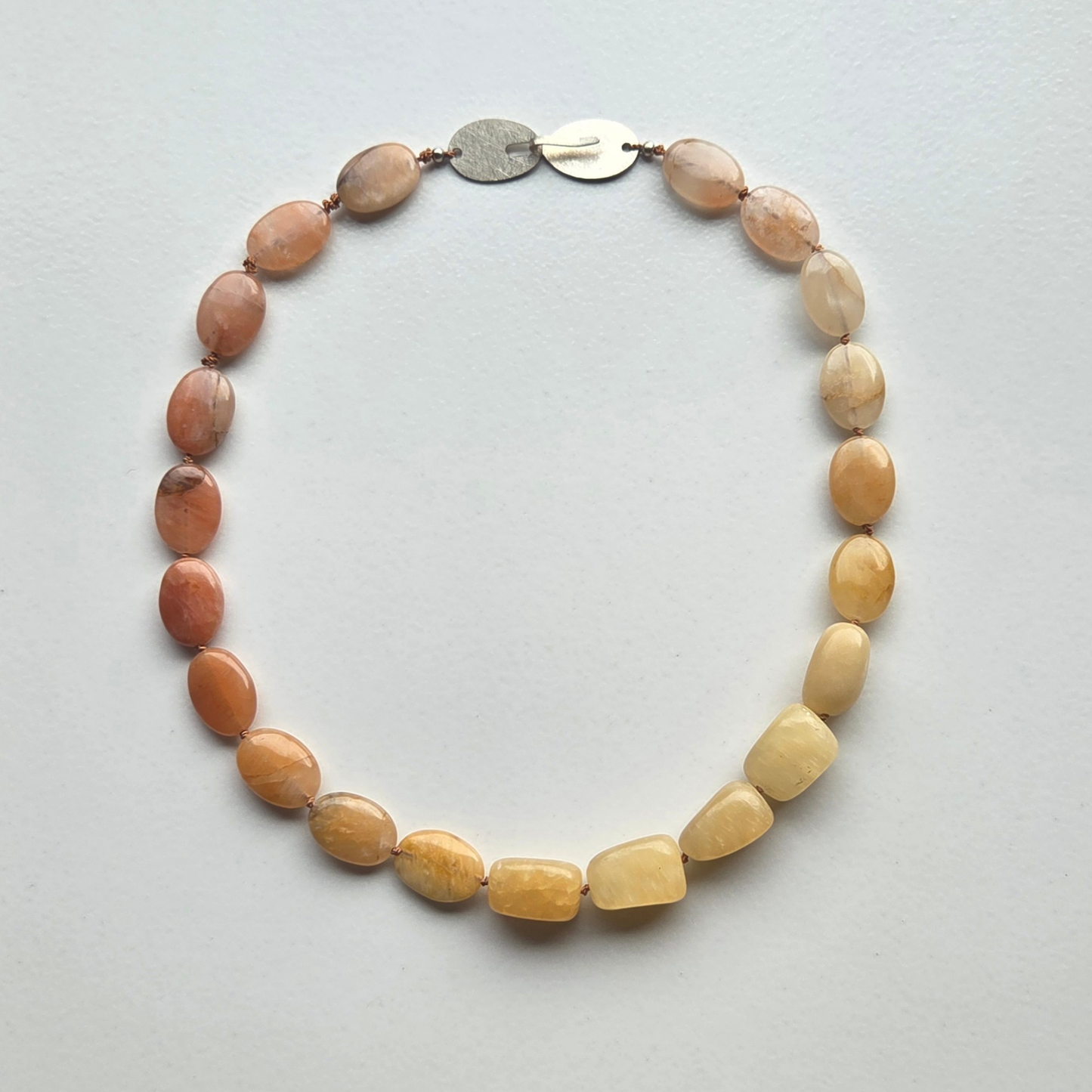 INTERLUDE NECKLACE  — Two-Stone Contrast with Handcrafted Silver