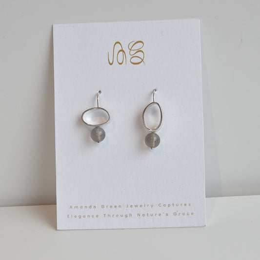 PEBBLE DROP EARRINGS — available with freshwater pearl or gemstone
