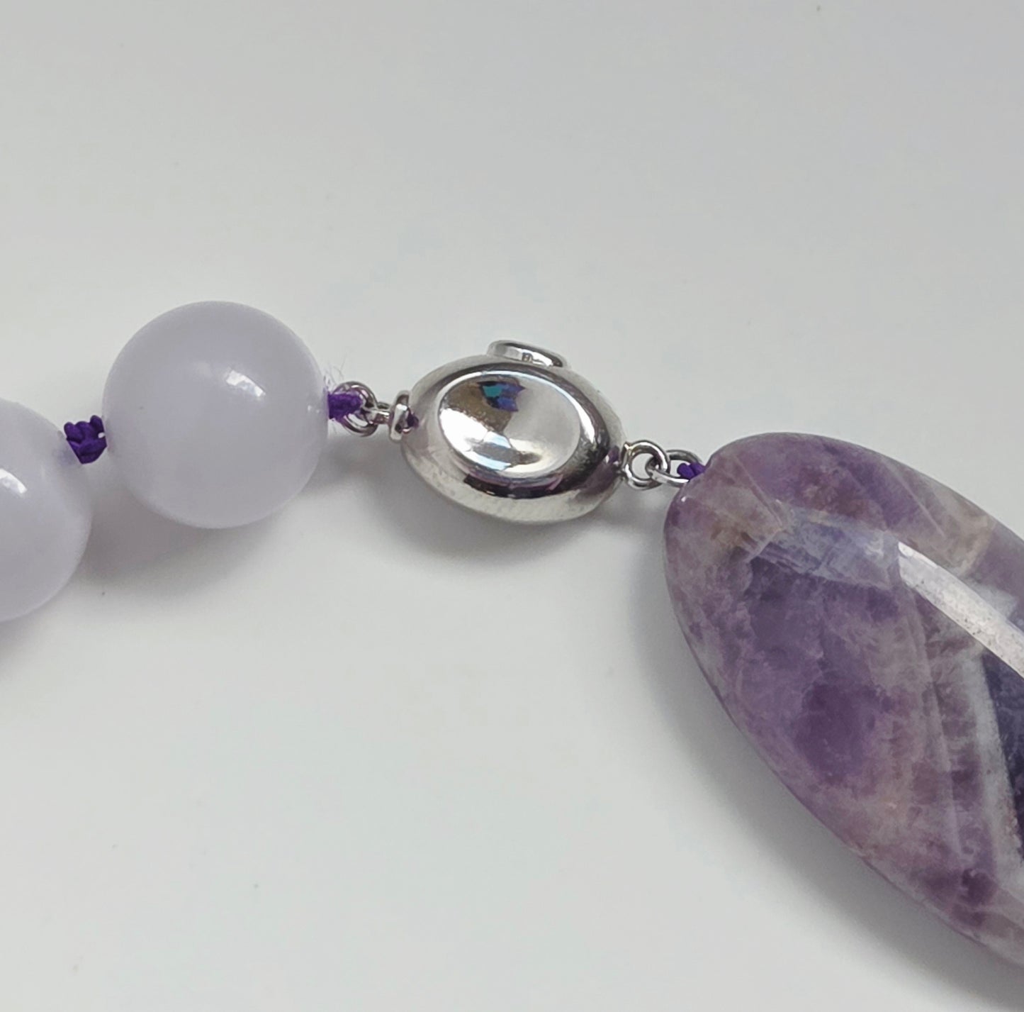 INTERLUDE NECKLACE  — Two-Stone Contrast with Handcrafted Silver