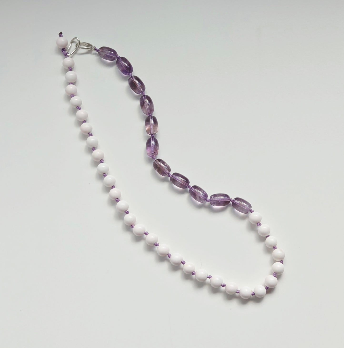 INTERLUDE NECKLACE  — Two-Stone Contrast with Handcrafted Silver
