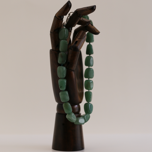 THE STREAM SONG NECKLACE - Single Gemstone necklace beads shaped like pebbles.