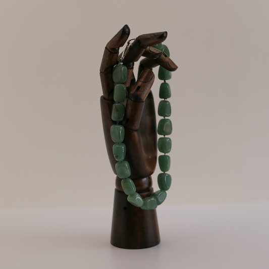 THE STREAM SONG NECKLACE - Single Gemstone necklace beads shaped like pebbles.