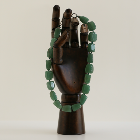 THE STREAM SONG NECKLACE - Single Gemstone necklace beads shaped like pebbles.