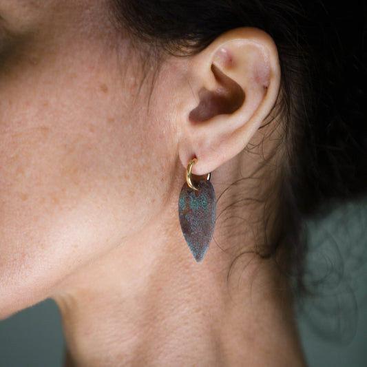 WEATHERED LIGHT HOOP EARRINGS - interchangeable with 14K gold fill hoop earrings.