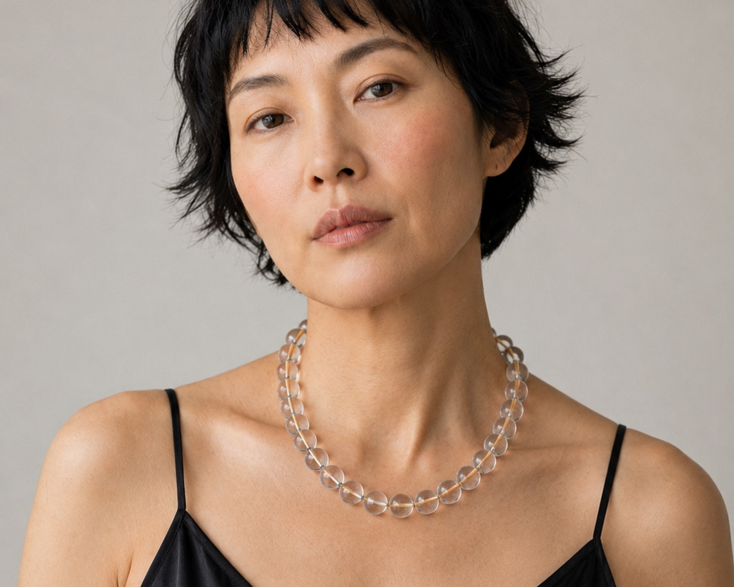 LUMEN NECKLACE  — Clear Quartz with Handcrafted Silver